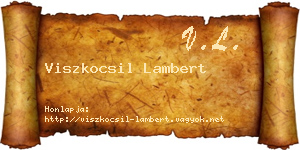 Viszkocsil Lambert névjegykártya